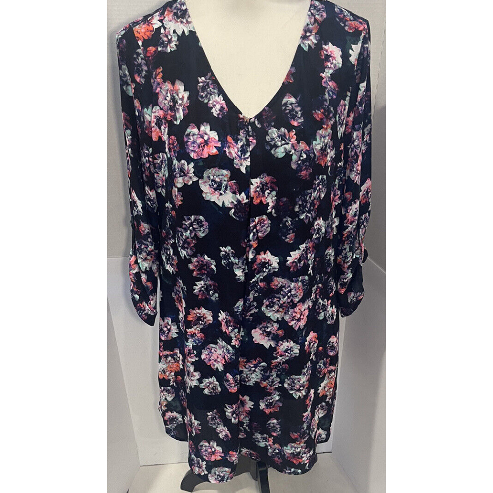 Women’s Decree 3/4 Sleeve MIDI Dress -multi - Size Xl